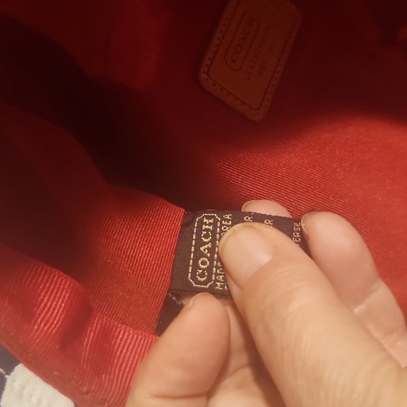 Coach Blue and Red Patterned Hat with Tan Band - Picture 4 of 6